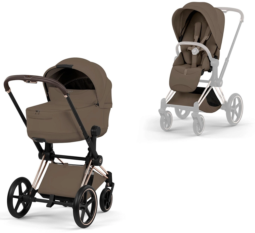 Коляска 2 в 1 Cybex Priam V Rosegold Style Collection (Coconut Brown)