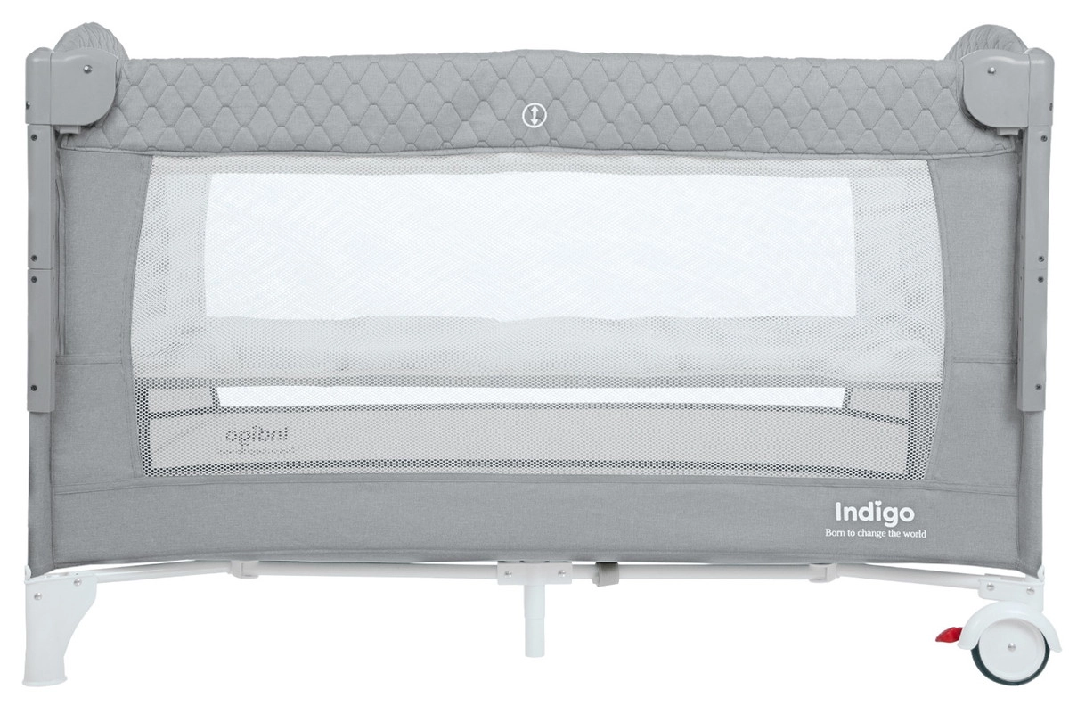Манеж-кровать Indigo Bon-Bon, лен, приставной, 2 уровня Светло-серый jel7d3b6unct0vad9ye68whx20ulprzs