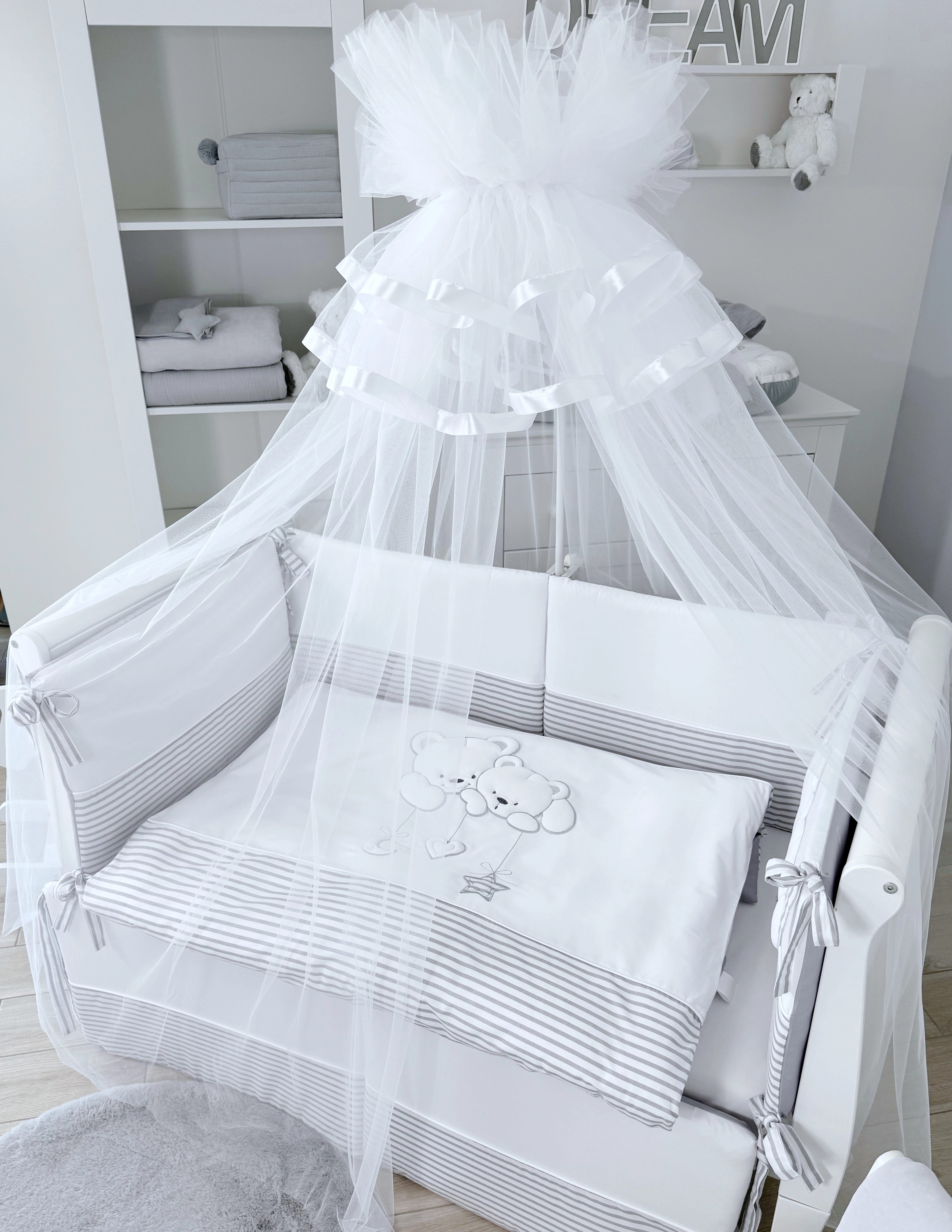 Балдахин в кроватку, Lepre (белый)