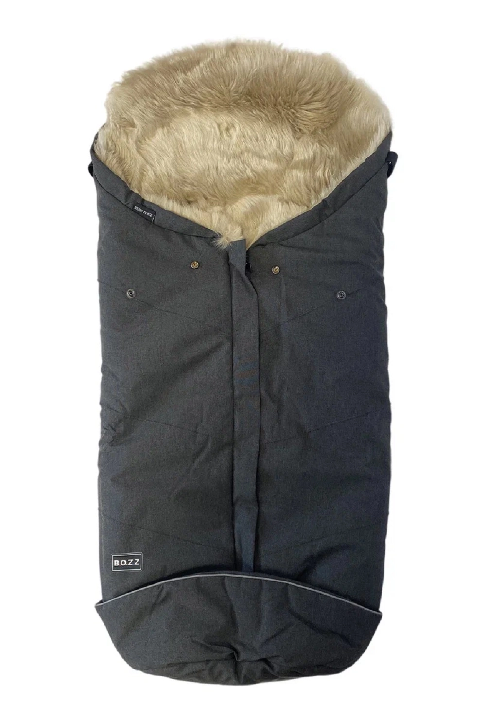 Конверт BOZZ с длинным ворсом (20-2015-35, Черный меланж наппа/лён)