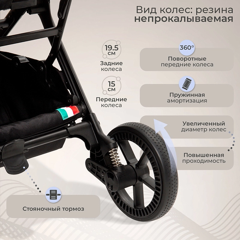 Прогулочная коляска Sweet Baby Aura Plus Beige8