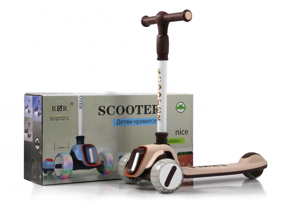 Детский самокат RiverToys HB-T-ONE коричневый ajbwmsahh7djz0bbbk3i3qgxnkhb5r0g