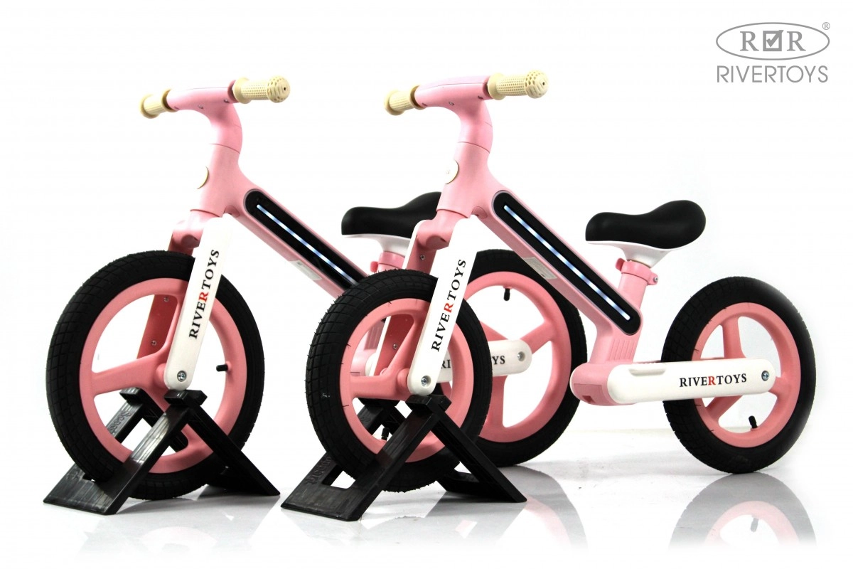Детский беговел RiverToys HB-003 розовый b2k2oyb7my3zl56i2moc8748oftveiav