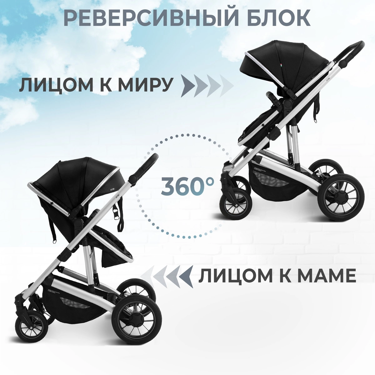 Коляска-трансформер 2 в 1 Sweet Baby Optima Black 5m0zualf6bi1vb6ri3q7o7r0rffv8eax