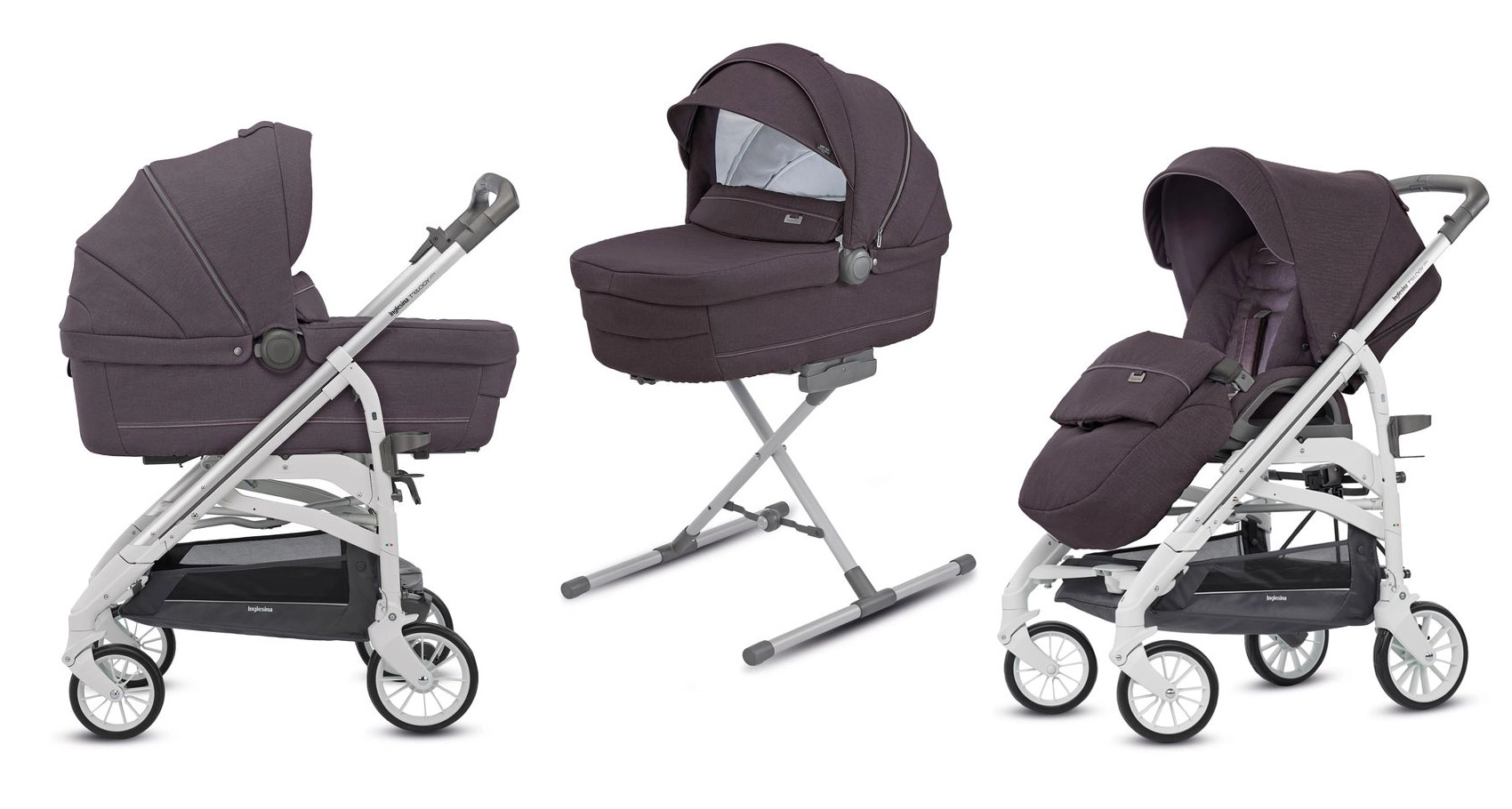 Коляска 2 в 1 Inglesina Trilogy System Maroon Glace/City White 1657c7e133c6f5bb00dbd04903b0ab58