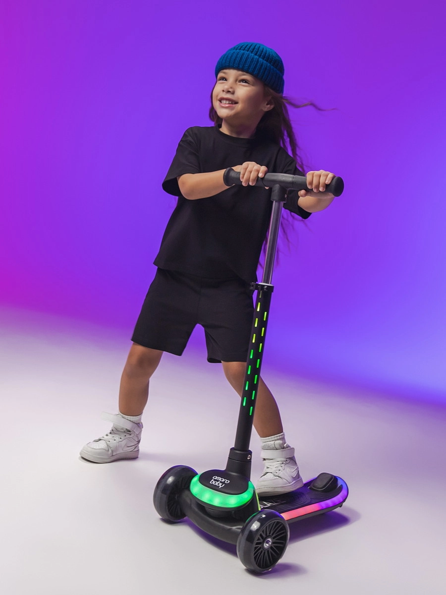 Самокат (кикборд) трехколёсный Amarobaby, Blaze Черный syj7zsx2hz9khl4lvcjfqpgsay947old