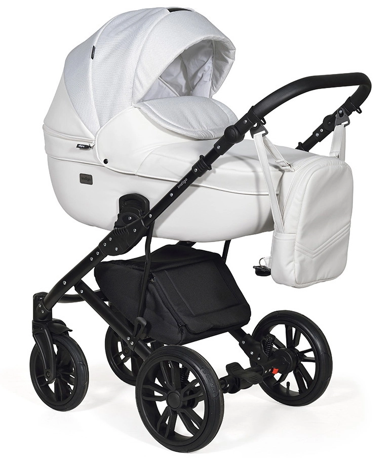 Коляска 2 в 1 Indigo MIO белая кожа+белый узор a5zlqx4ofebxalmfgwr8xiie0d30d2vo