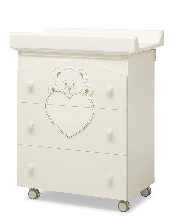 Пеленальный комод с ванночкой Erbesi Cucciolo Pretty (со стразами Swarovski) Ivory (слоновая кость) 01b1b119002544332e36a5600ccea5e0