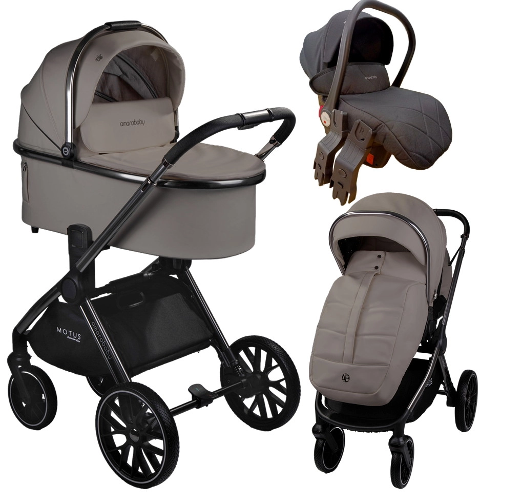 Коляска 3 в 1 Amarobaby Motus Premium Ecco (мокко)