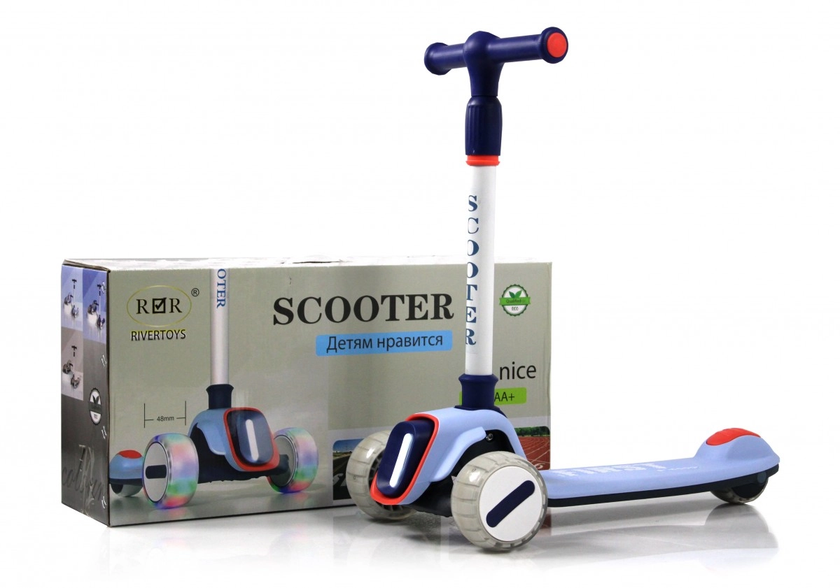 Детский самокат RiverToys HB-T-ONE голубой u3vayufc2zoo6ynnotxcbaf3u9avf2of
