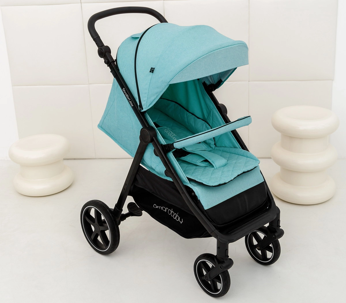 Прогулочная коляска Amarobaby Strollin'Joy бирюзовый 0gpltsbg2y4zbimzf5xouga0jc94oe9g
