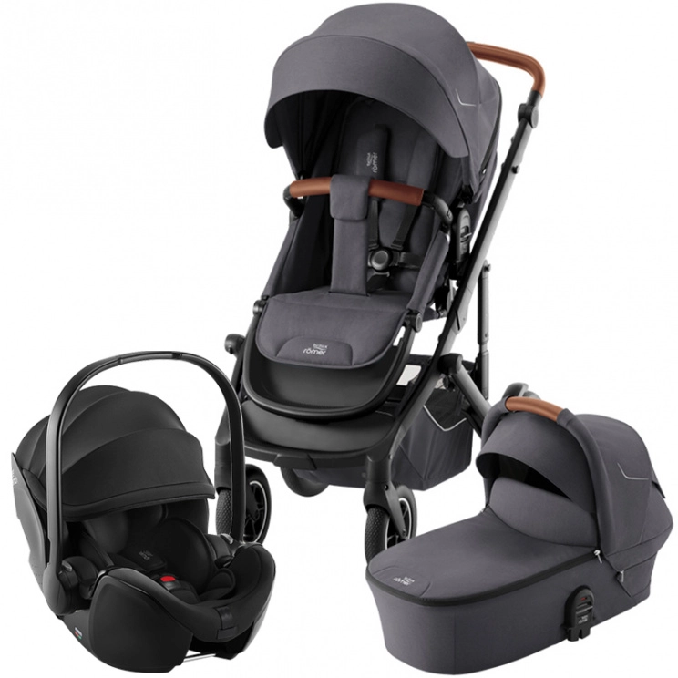 Коляска 3 в 1 Britax Römer Smile 5Z автокресло Baby-Safe Pro (Midnight Grey/Space Black)