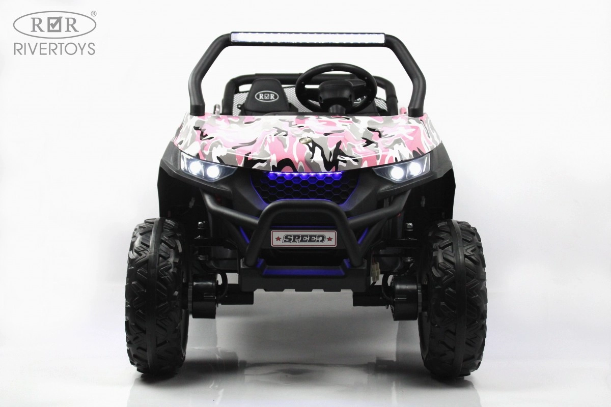 Детский электромобиль RiverToys T777TT 4WD розовый камуфляж fkkku2e2ok1l3r48kuja8n3i43371h30