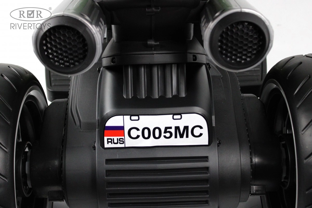 Детский электромотоцикл RiverToys C005MC серый fxp4jg4pqxynp3k99a8edu2an3rkstz0