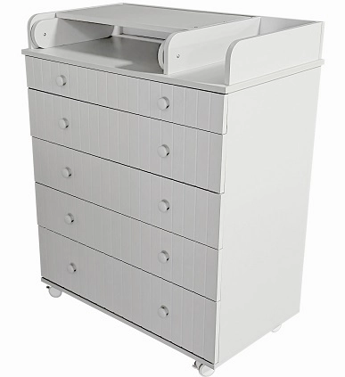 Пеленальный комод Кедр Lada (белый)