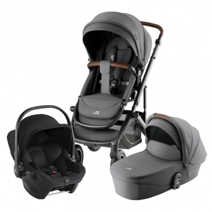 Коляска 3 в 1 Britax Römer Smile 5Z Style автокресло Baby-Safe Core (Mineral Grey/Space Black)
