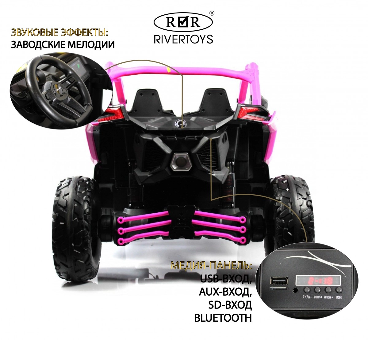 Детский электромобиль RiverToys BRP Can-Am Maverick Y111YY темно-розовый 7pff7mu3bil4m7mrmxq76zt4nk8oywfc