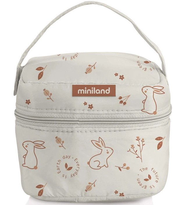 Термосумка Miniland Pack-2-Go Natursquare с двумя стеклянными квадратнами контейнерами зайчик w35jtwt2pf240vce32ow4ns9qavapt7e