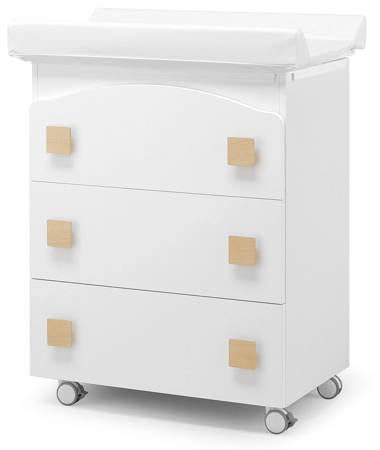 Пеленальный комод Erbesi Evolution (Белый/Натуральный)