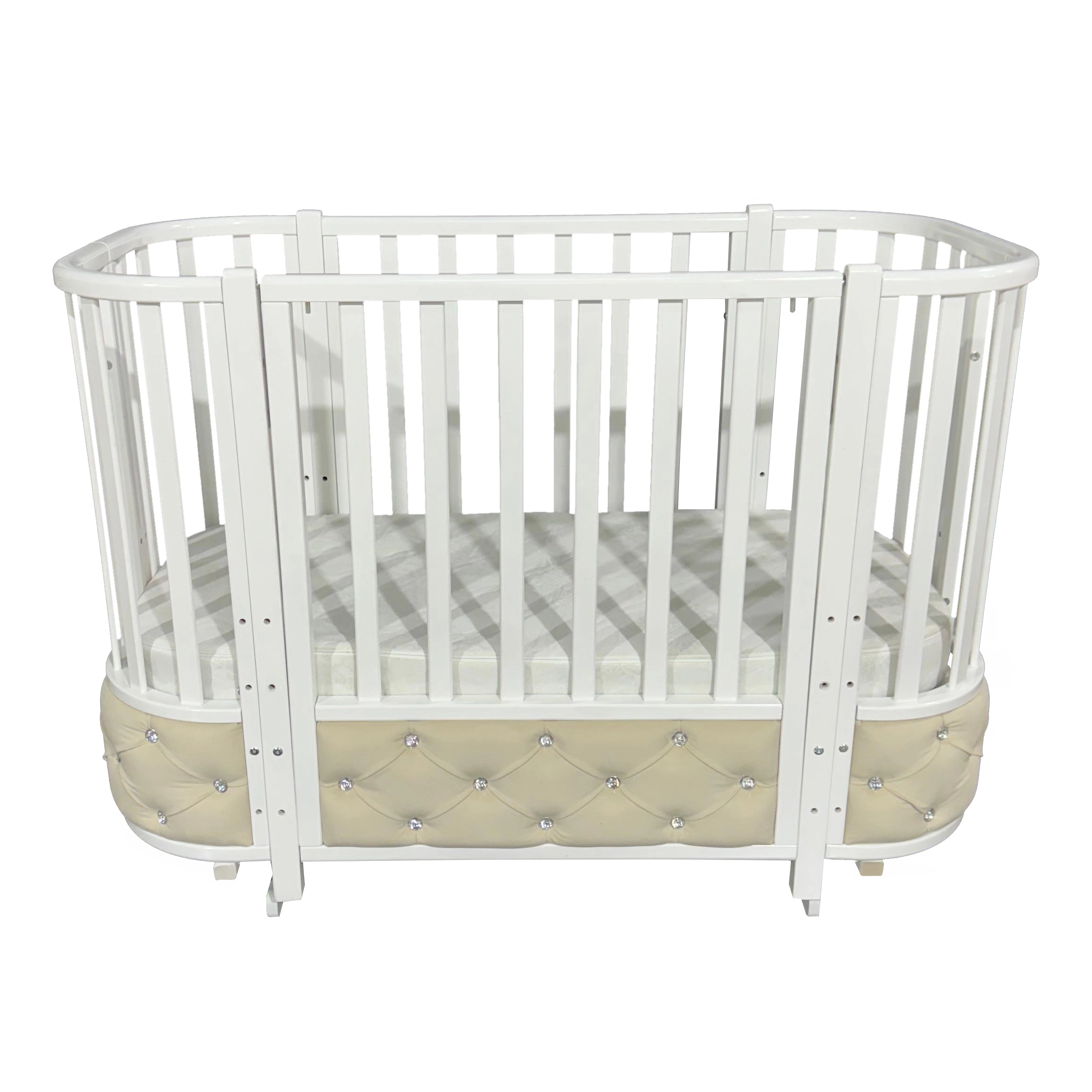 Детская кроватка Байтвинз Виолетта 7 ВЕЛЮР (белый/белый)