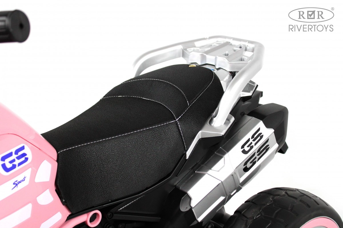 Детский электромотоцикл RiverToys М111БХ розовый ghk5lm9z19s1n764tydyhy7uegwh80u9