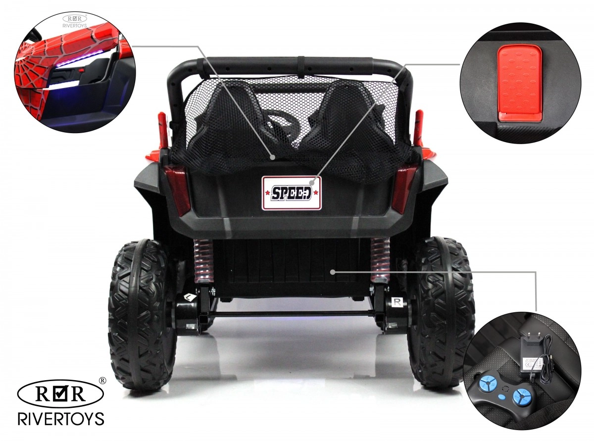 Детский электромобиль RiverToys T777TT 4WD красный Spider 25kddoql4dxlrqv0kagdzmzo7r5rvvaf