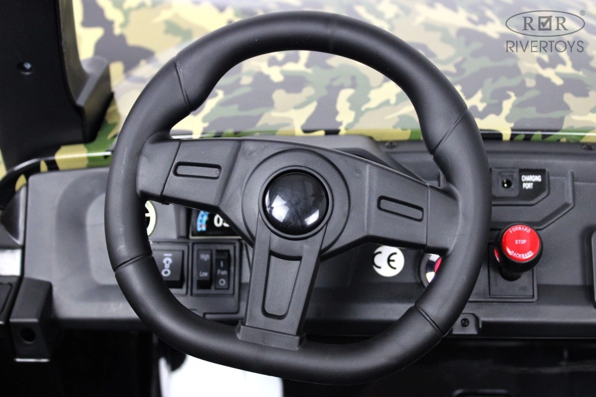Детский электромобиль RiverToys A707AA LUX 4WD зеленый камуфляж ew8silftpal213h8vefaw7aer2ou0tz8