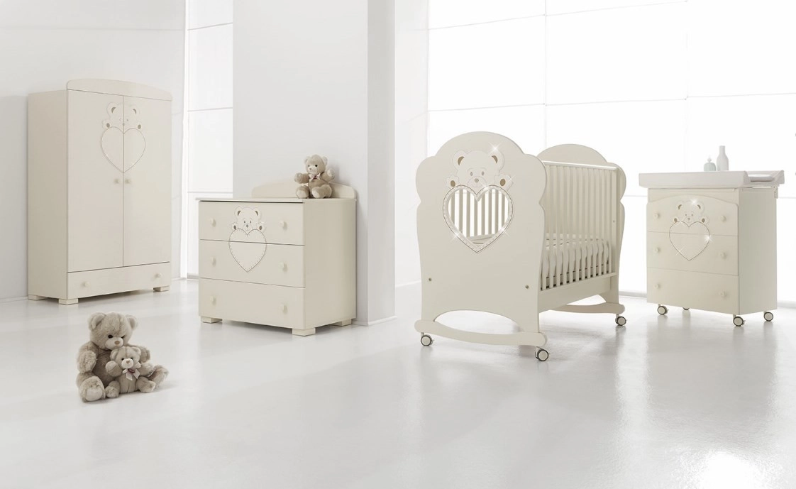 Детская кроватка Erbesi Cucciolo (со стразами Swarovski) White (белый) d8v4c1m2cs9zgq9zdvzx1h5v6trdid1y