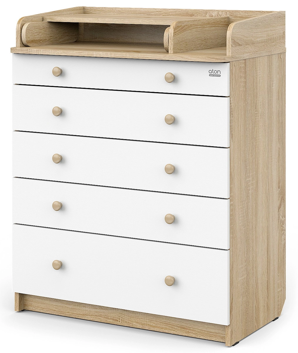 Детский пеленальный комод Атон Leo 805 с органайзером, ЛДСП дуб сонома-белый 1m35z7oz18tkec6xfeibtwi9cj12d8km