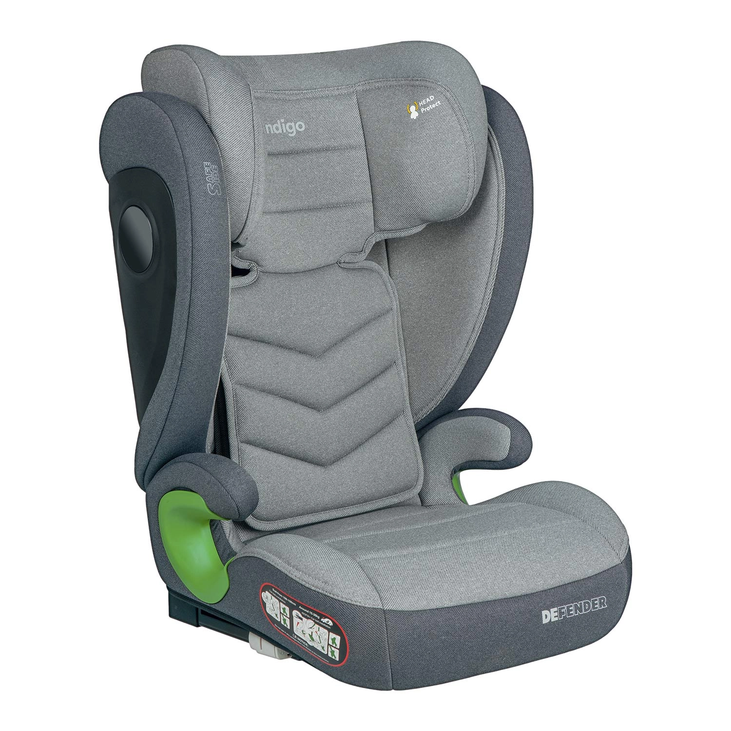 Автокресло Indigo DEFENDER I-SIZE ISOFIX, группа 2+3  Светло-серый b9c777788b798178a687a57ac766d479