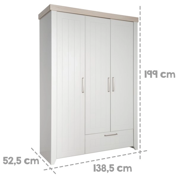 Трехстворчатый шкаф Roba Helen белый/светло-серый 613kzprkvui2ptbrapyim0gxzo7z5zrc