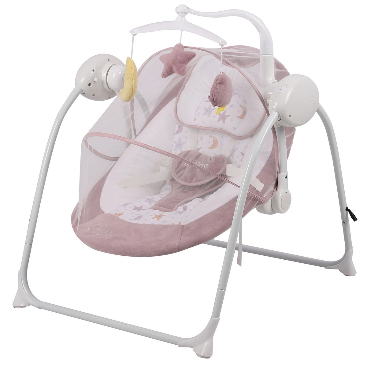 Электрокачели Indigo STAR (0-9 кг), с адаптером, п/у, 12 мел.,5 скоростей,москитка Розовый 0gur6s892f6iggtlt1tywn9fdg6w51uj