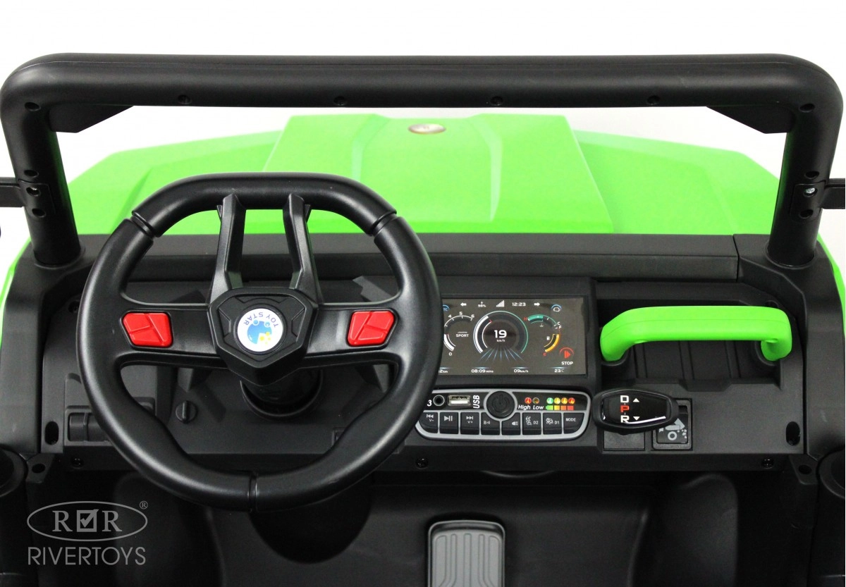 Детский электромобиль RiverToys H005HH зеленый 8vee2a91rbophps2grt12hzwpezdoj57