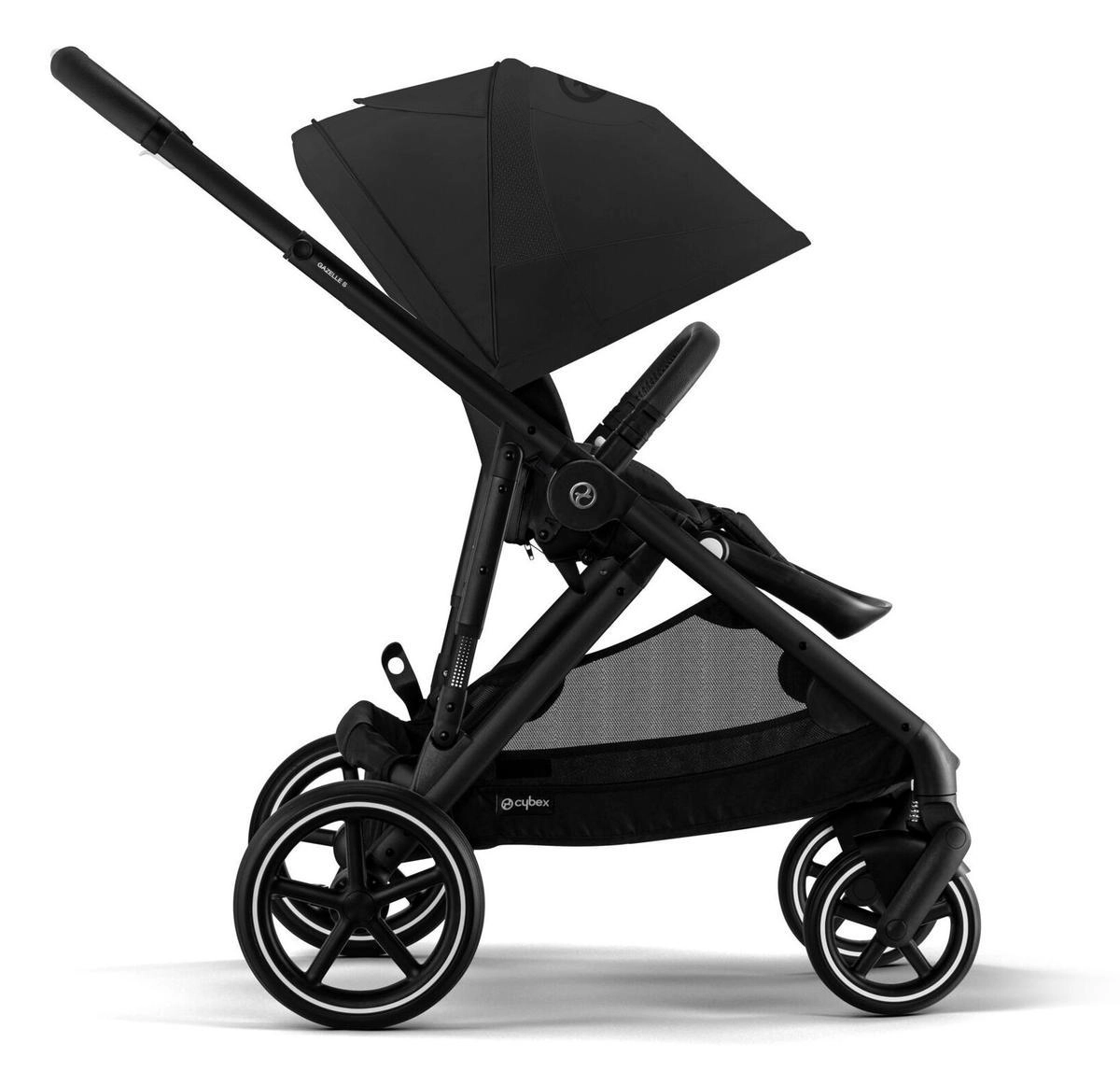 Прогулочная коляска Cybex Gazelle S BLK Moon Black с корзиной и дождевиком g1r40ir7cjn0bp9v18yh4b9tzq2zqh2g