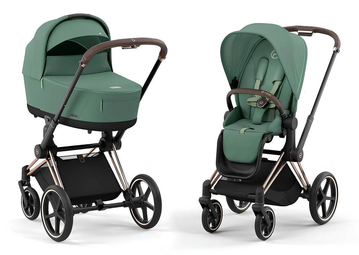 Коляска 2 в 1 Cybex Priam IV (шасси Rosegold) (Leaf Green)