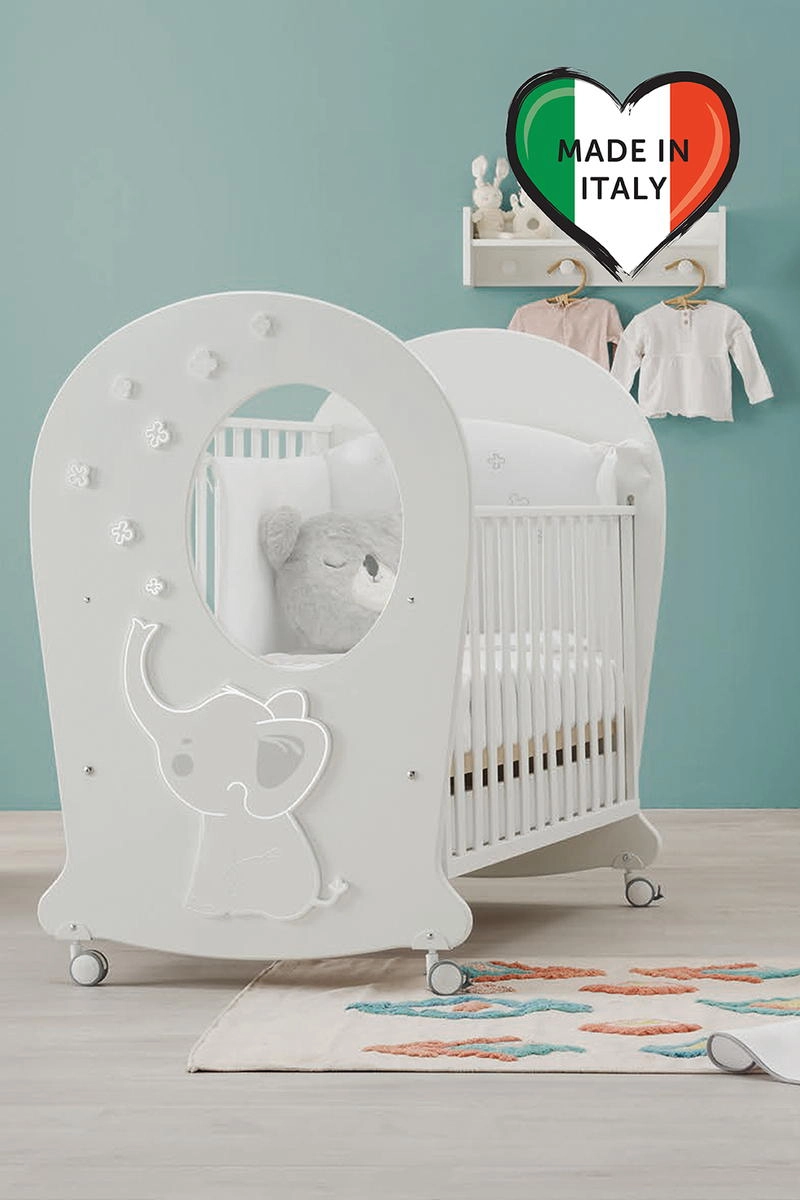 Детская кроватка Erbesi Elly с окном Белый nebej1i99droi8y5gxhpwgbc741qx3sr