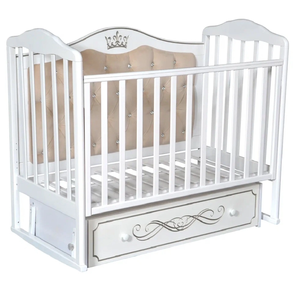 Детская кроватка АНТЕЛ Alita 777 УМ мягкая спинка Белый 108131228-detskaya-krovatka-antel-alita-777-um-myagkaya-spinka-belii