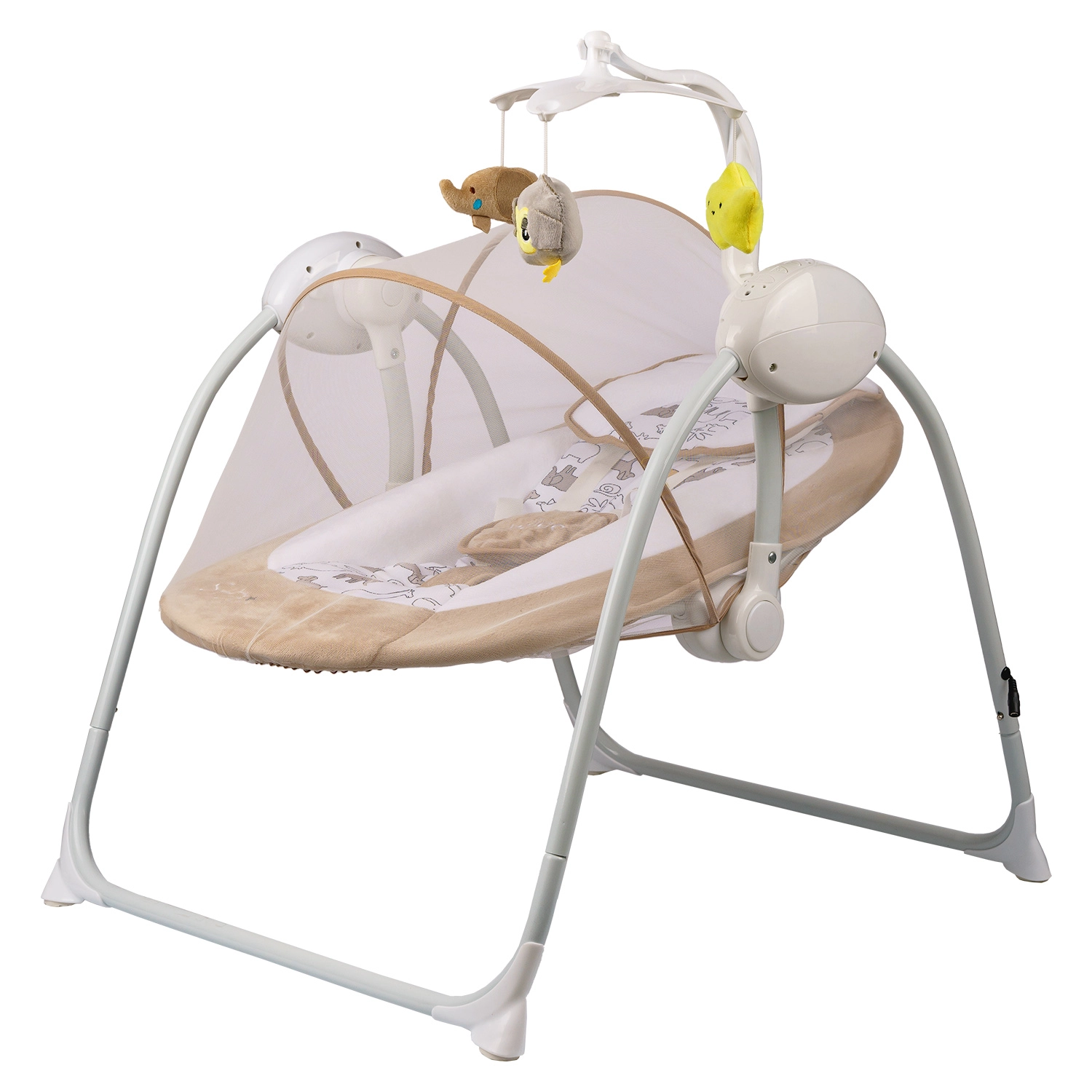 Электрокачели Indigo STAR (0-9 кг), с адаптером, п/у, 12 мел.,5 скоростей,москитка Бежевый 57413078102c15b67d7b8b32ee0ef875