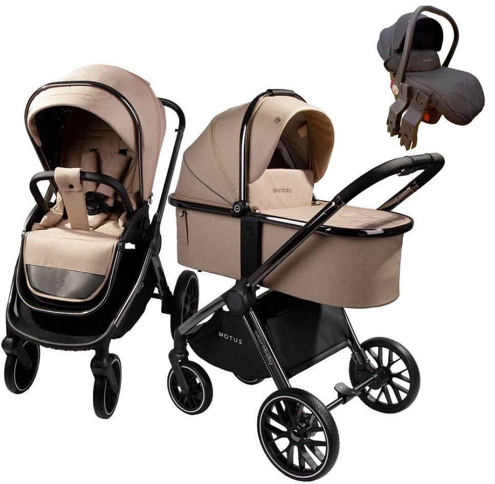 Коляска 3 в 1 Amarobaby MOTUS V2 (Мокко)