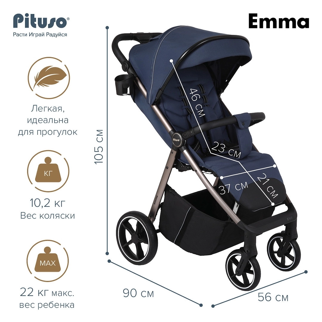 Прогулочная коляска Pituso Emma Navy Blue/Темно-Синий geq1a7uozlv7a2ii6i8fms318yijnkdh