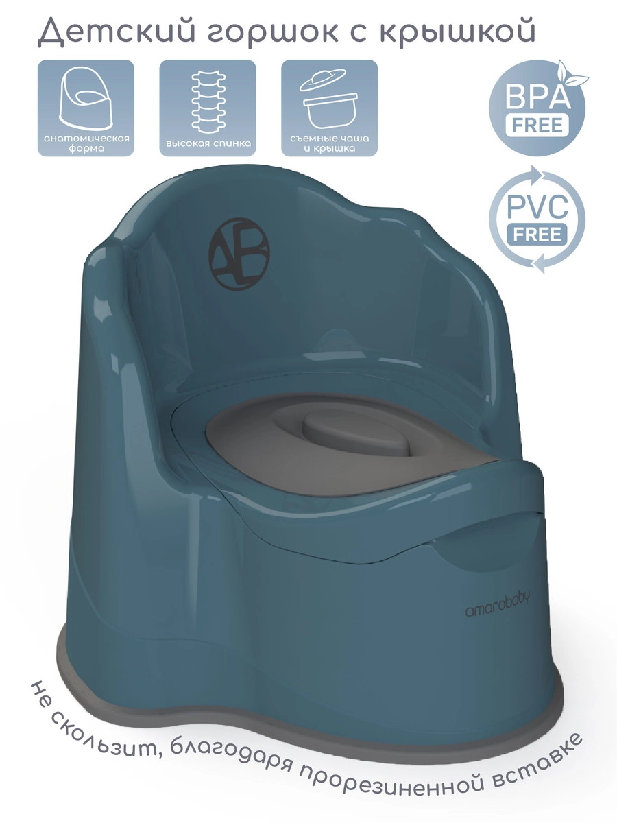 Горшок детский AmaroBaby Ergonomic с крышкой бирюзовый 93bdxm3ubrdk27btfkd4itu0sv3jm75p
