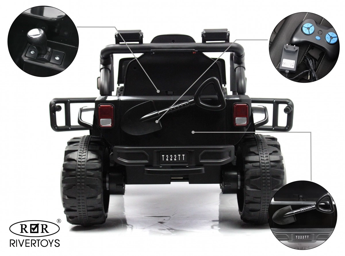 Детский электромобиль RiverToys T222TT 4WD черный tpz5rb3rfrpv2h2gi065onbo1wlfvux0