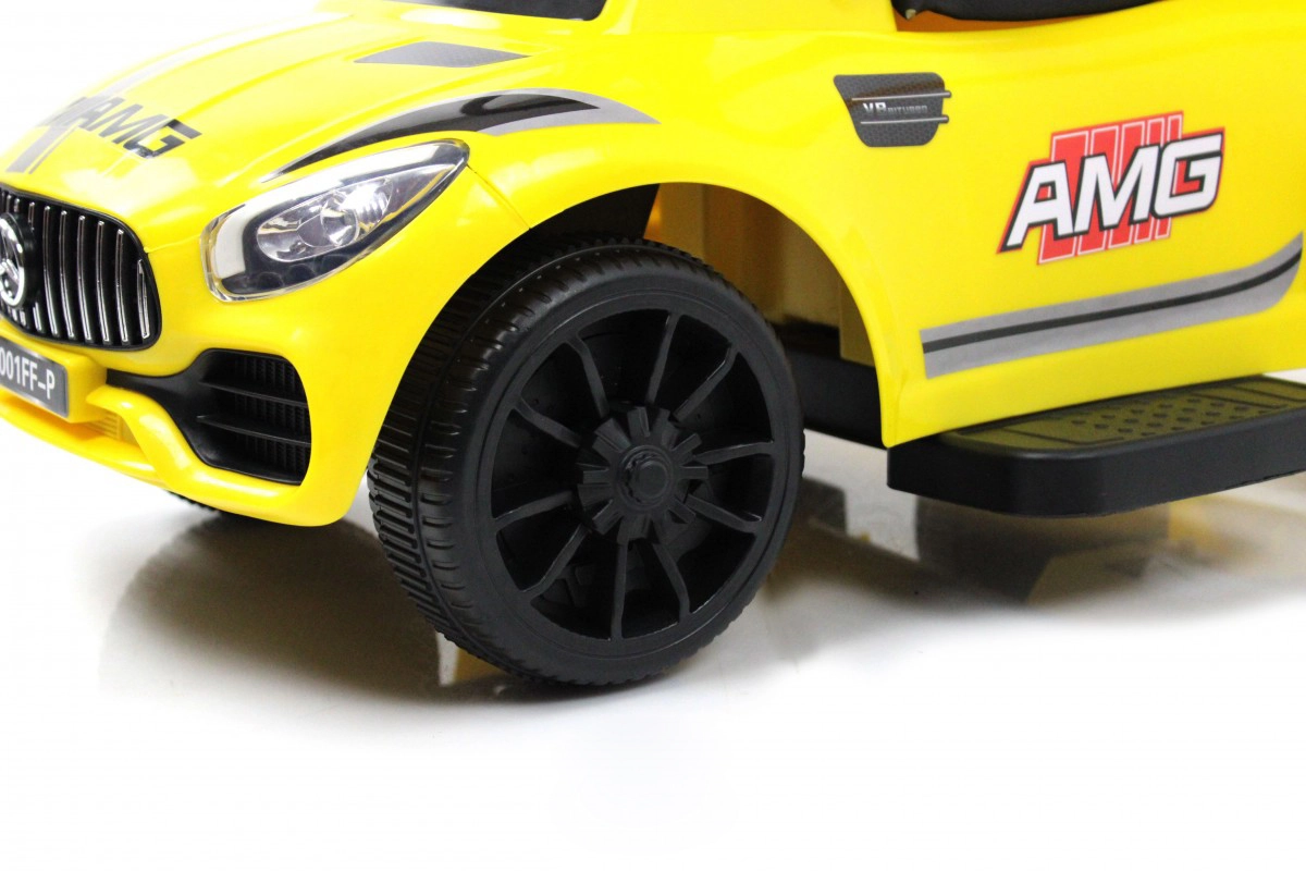 Детский толокар RiverToys F001FF-P с родительской ручкой желтый t3ew00wqsl3rszstjjy8itv123dfybfu