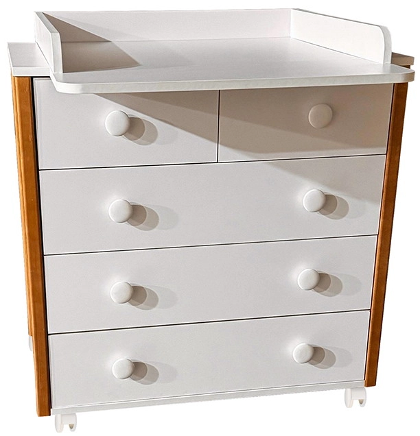 Пеленальный комод КЕДР Valencia (Белый/бук)