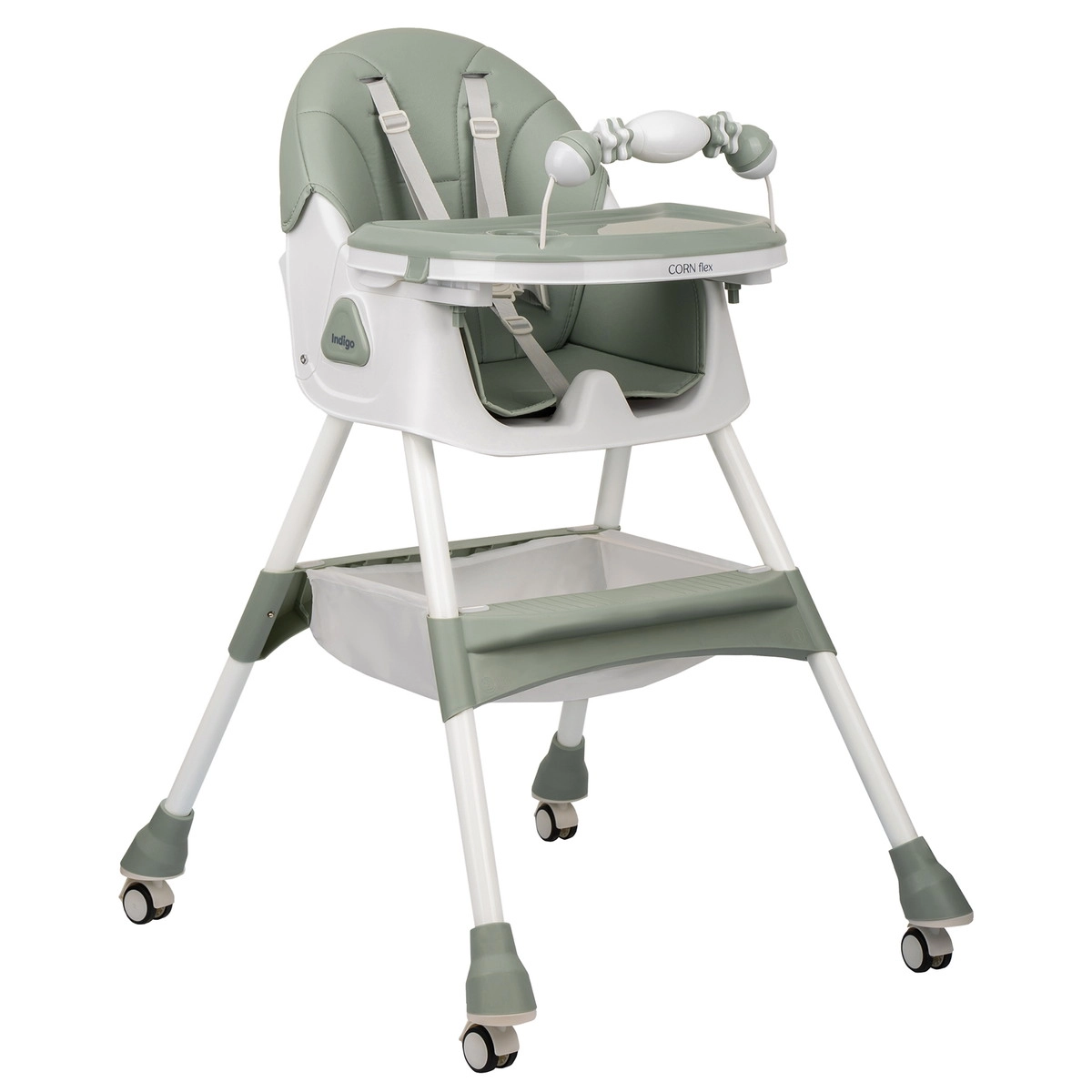 Стульчик для кормления Indigo Corn flex зеленый-серый vosbbak9fqeny05x1484l86yr9sll5dt