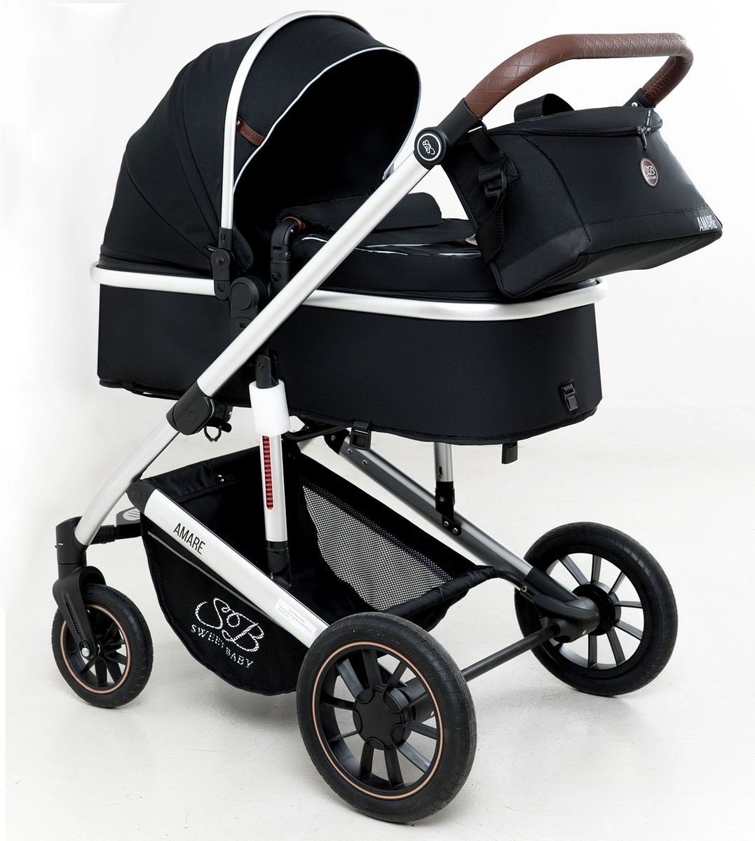 Коляска-трансформер 2 в 1 Sweet Baby Amare Black wq15y7nncpa70f8s2fx779eshv59s933