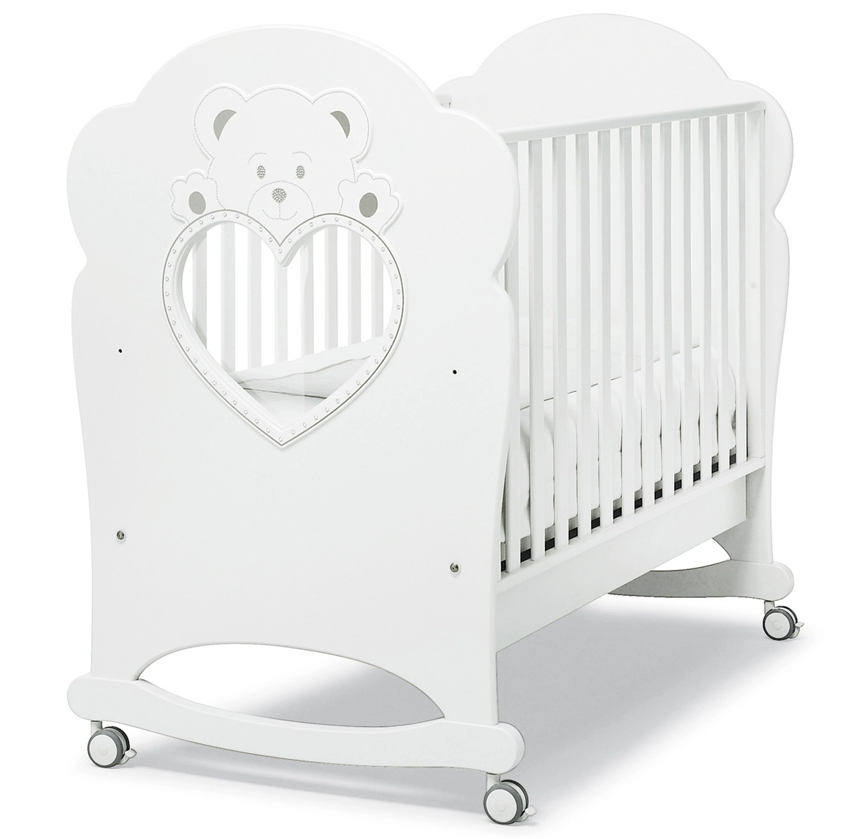 Детская кроватка Erbesi Cucciolo (со стразами Swarovski) White (белый) vf53z0wlqkxphx039jtnk72bbfewli1v
