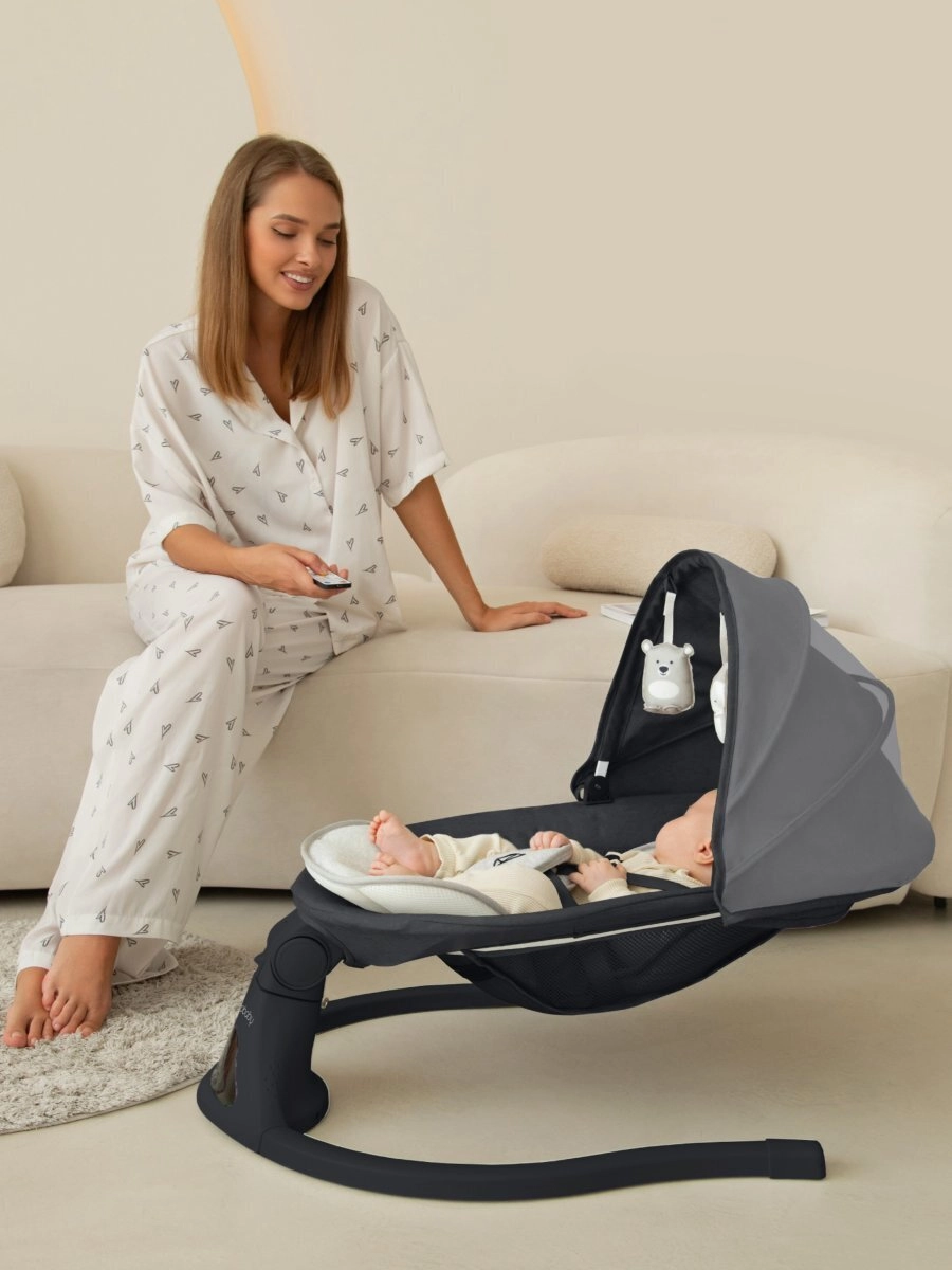 Электронные качели детские Amarobaby Funny swing (Черный)