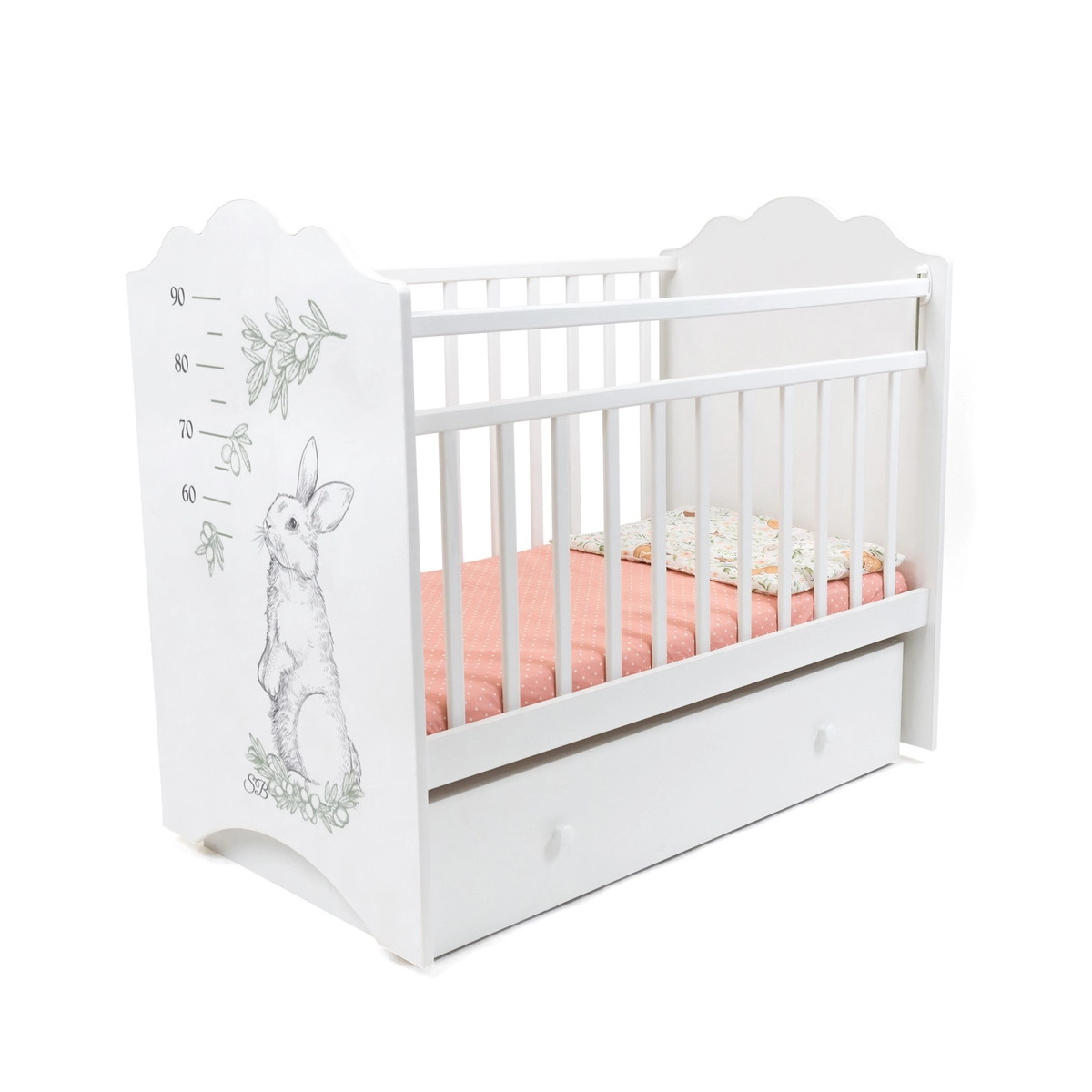 Детская кроватка Sweet Baby Magica с маятником и ящиком Белый/Заяц hx8lzjt3z9ki05i0jhlhb3w7xq3iei4k