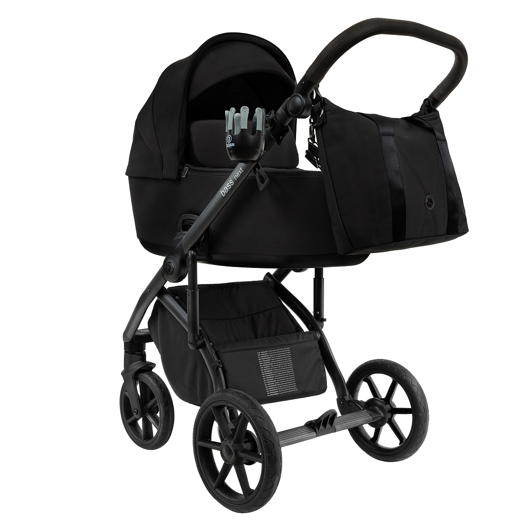 Коляска 2 в 1 Roan Bass Next (Caviar Black/Black/руч.Black)
